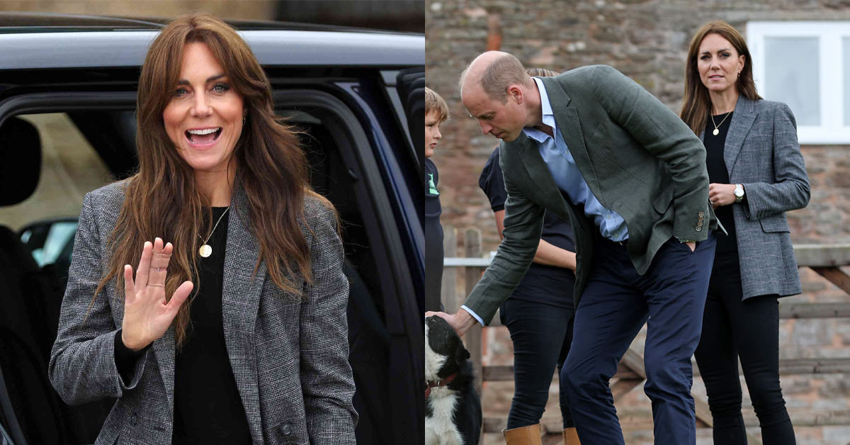 Princess Catherine dazzled in black and gray as she visited Hereford