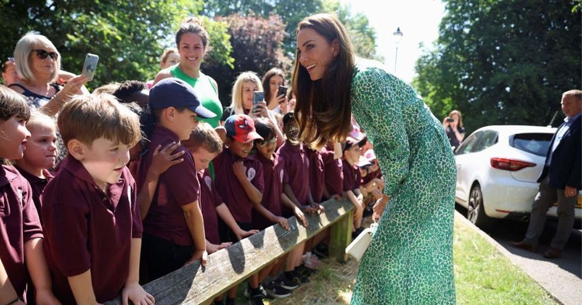 Fans spotted Princess Kate in a green leopard print outfit during a secret visit