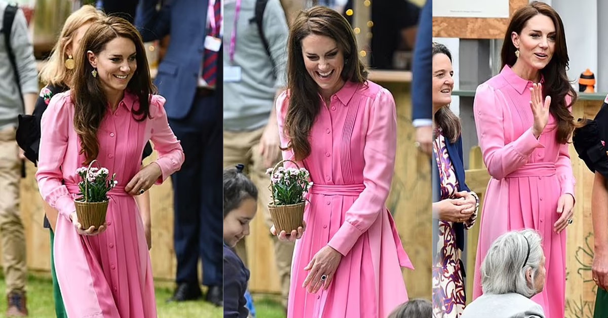 Princess Kate in a pink dress surprised gardeners at the Chelsea flower show