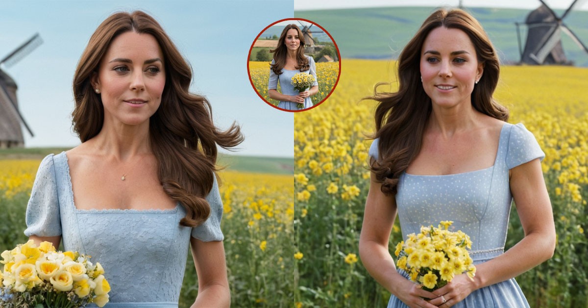 AWW! Fans were amazed by the series of beautiful photos in the fields of Princess Catherine in a blue dress