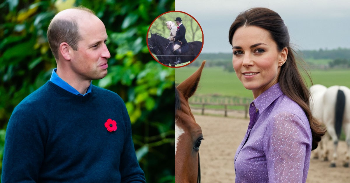 Princess Catherine along with George, Charlotte and Louis were spotted horseback riding at Balmoral during a secret holiday