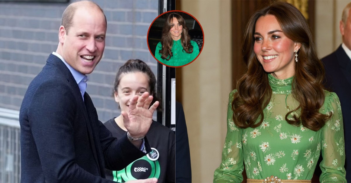 Princess Catherine dazzled with a new hairstyle and a classic blue silk dress for a surprise visit to the showroom