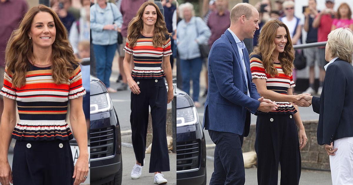 Princess Catherine wowed in a Nautical sweater and wide-leg pants for the Regatta on the Isle of Wight