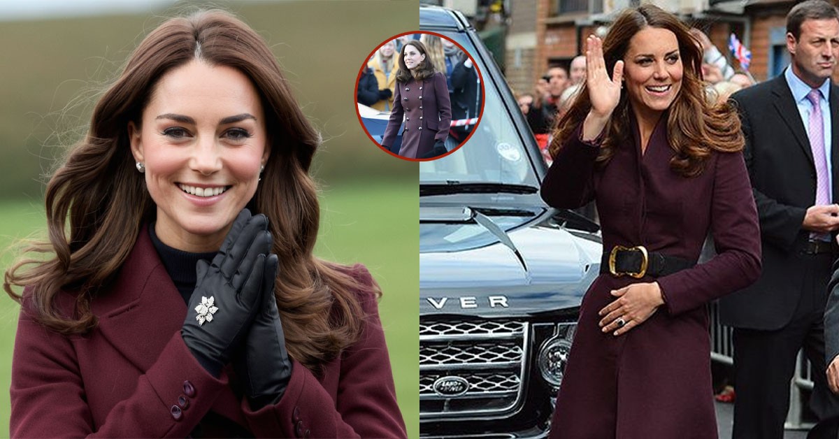 Princess Catherine looked fresh in a brown autumn coat and diamond earrings as she debuted in her new role