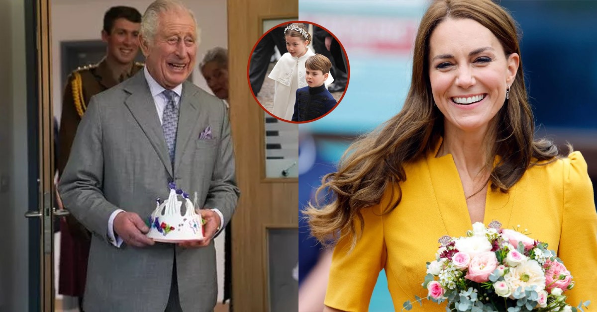 1 SECOND AGO! King Charles received a sweet 76th birthday gift from George, Charlotte and Louis, making Catherine happy